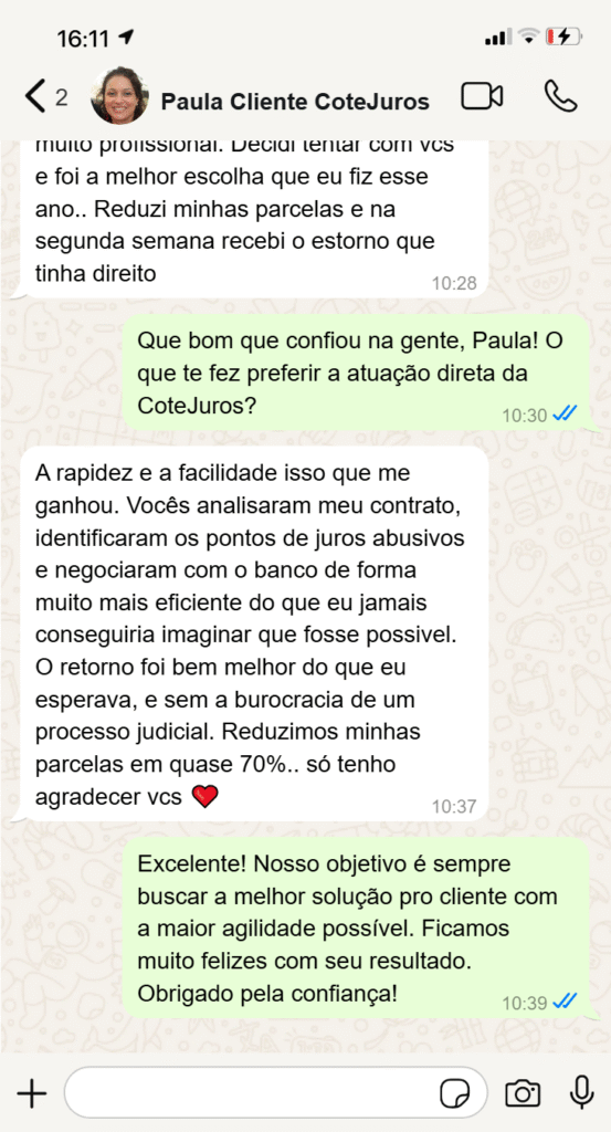 Depoimento de cliente