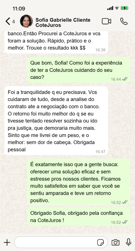 Depoimento de cliente