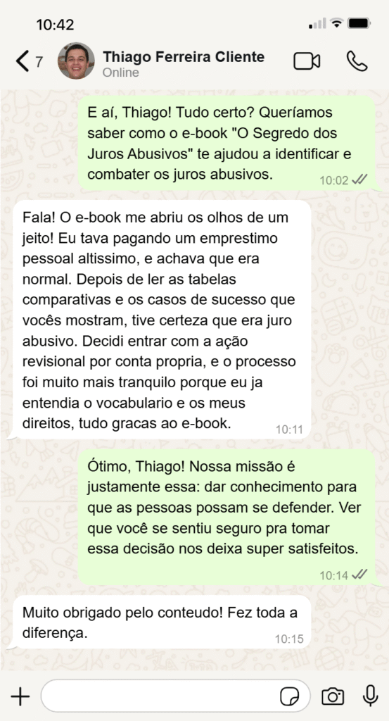 Depoimento de cliente